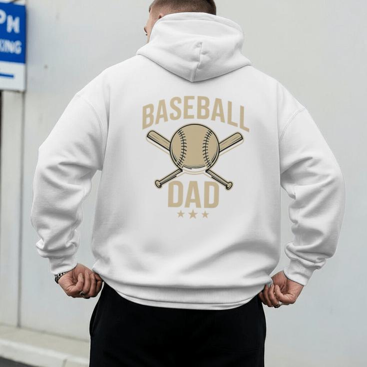 Baseball Dad Crossed Bats Cool Sports Fan Vintage Premium Men's Hoodie Back Print