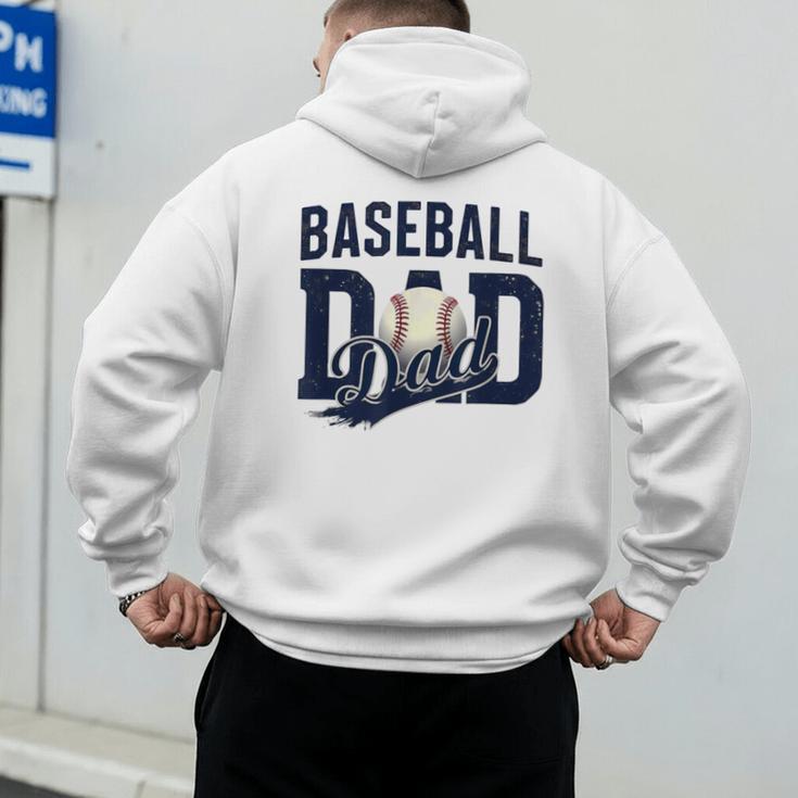Baseball Dad Daddy Papa Men's Hoodie Back Print