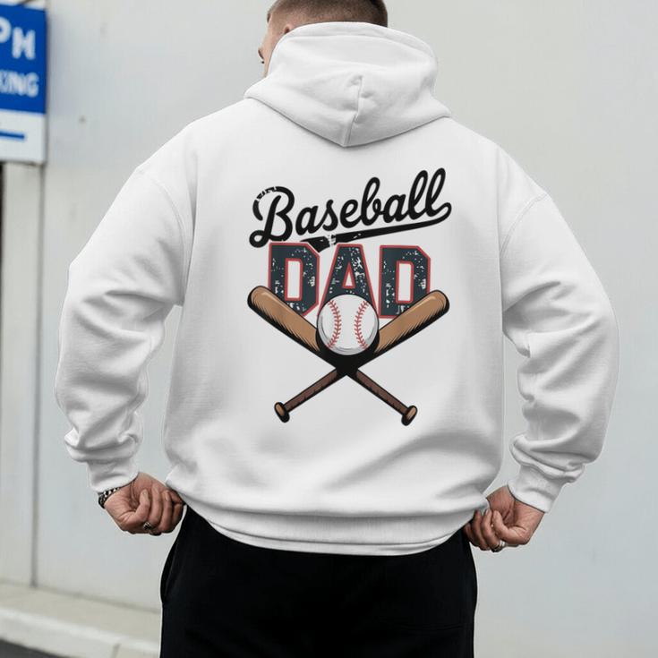 Baseball Dad For Father's Day Game Day Celebration Men's Hoodie Back Print Baseball Dad For Father's Day Game Day Celebration Men's Hoodie Back Print