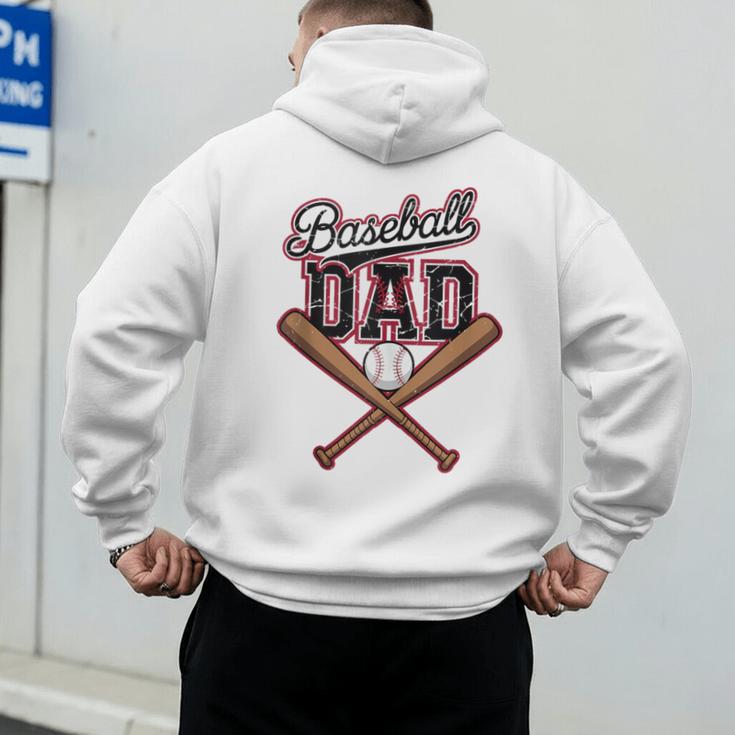 Baseball Dad Fathers Day Game Day Toddler Kids Sport Lovers Men's Hoodie Back Print Baseball Dad Fathers Day Game Day Toddler Kids Sport Lovers Men's Hoodie Back Print