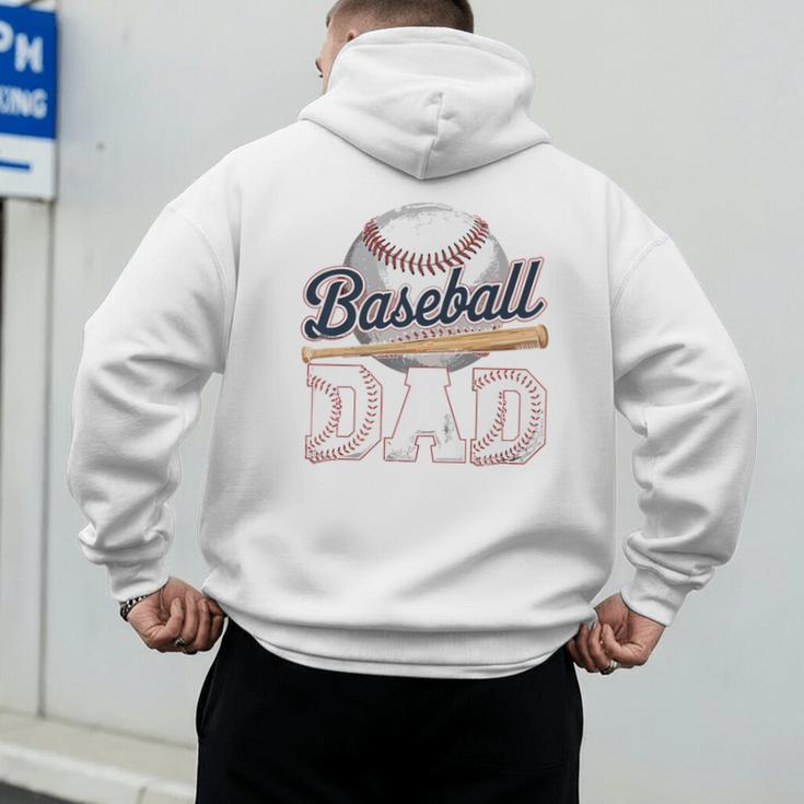 Baseball Dad Father's Day Sports Baseball Lover Premium Men's Hoodie Back Print