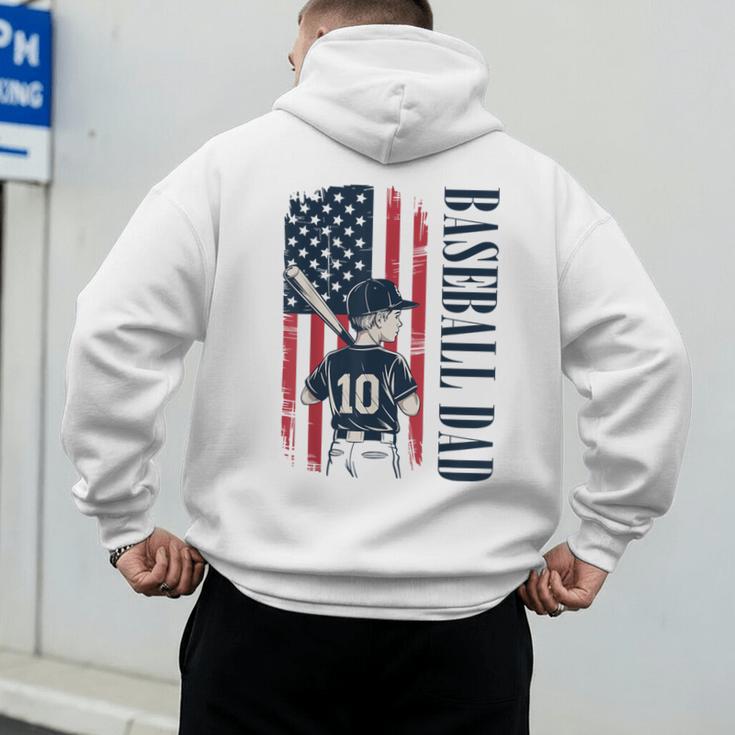 Baseball Dad Flag Tee I Raised Mine Ballpark Dad Men's Hoodie Back Print Baseball Dad Flag Tee I Raised Mine Ballpark Dad Men's Hoodie Back Print