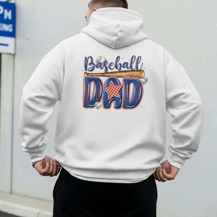 Baseball Dad Game Day Fathers Day Men's Hoodie Back Print Baseball Dad Game Day Fathers Day Men's Hoodie Back Print