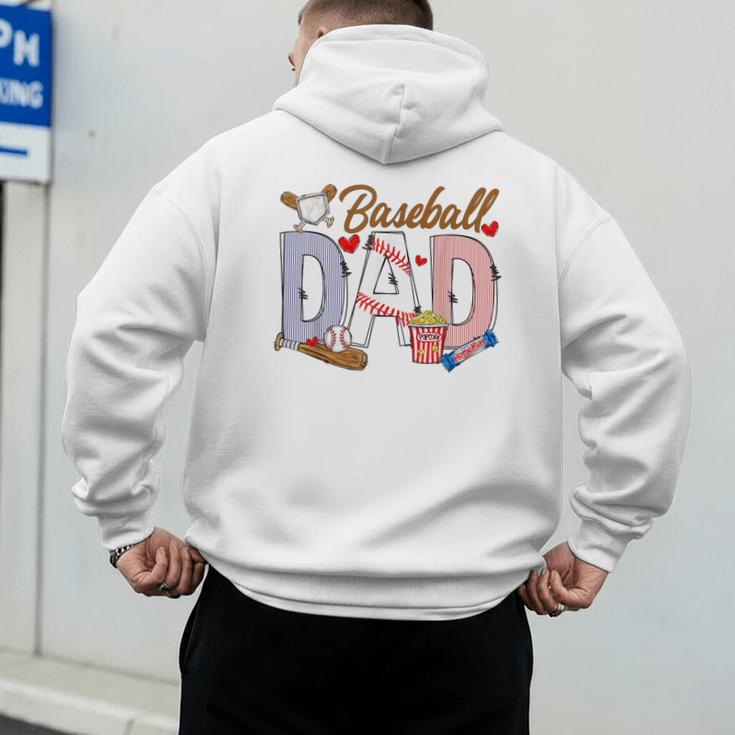 Baseball Dad Game Day Sport Lovers Baseball Fathers Day Men's Hoodie Back Print
