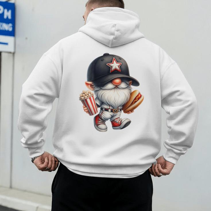 Baseball Dad Gnome Grandpa For Men Baseball Hot Dog Men's Hoodie Back Print