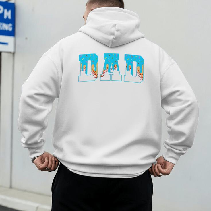 Baseball Dad Ice Cream Drip Happy Fathers Day Premium Men's Hoodie Back Print
