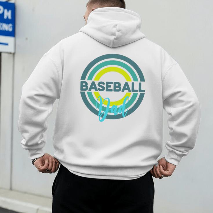 Baseball Dad With Modern Baseball Circles Premium Tri-Blend Men's Hoodie Back Print Baseball Dad With Modern Baseball Circles Premium Tri-Blend Men's Hoodie Back Print