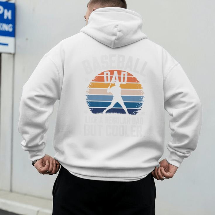 Baseball Dad Like a Regular Dad But Cooler Premium Men's Hoodie Back Print
