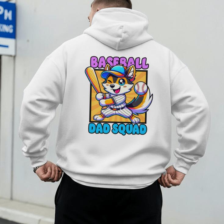 Baseball Dad Squad Fox On The Bat Premium Men's Hoodie Back Print