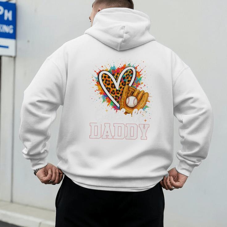 Baseball Daddy Leopard Heart Colorful Premium Men's Hoodie Back Print Baseball Daddy Leopard Heart Colorful Premium Men's Hoodie Back Print