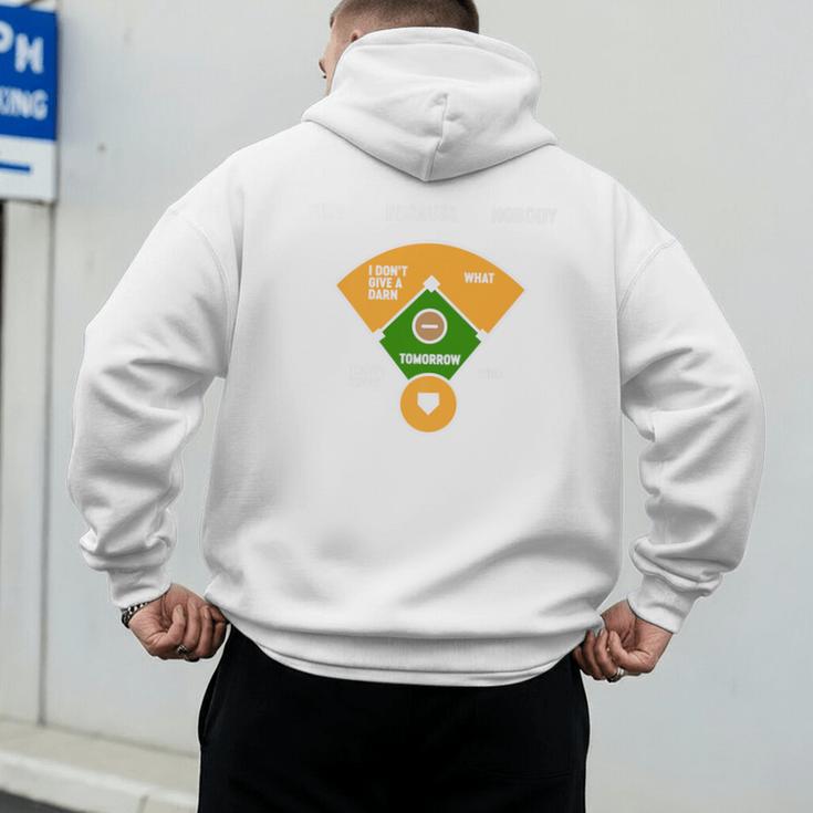 Baseball Father's Day Joke Vintage Baseball Dad Premium Men's Hoodie Back Print