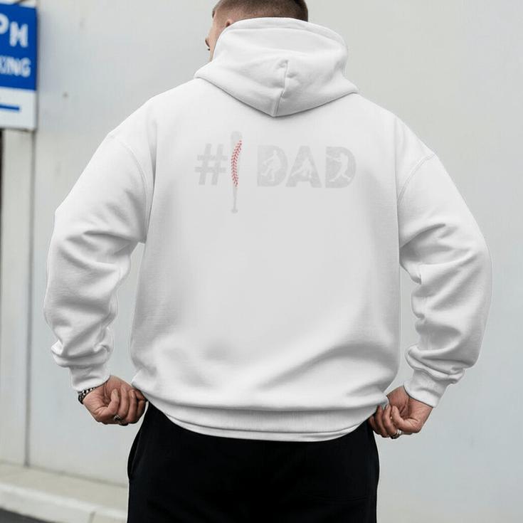 Baseball Player Number One Baseball Dad Father's Day Premium Men's Hoodie Back Print Baseball Player Number One Baseball Dad Father's Day Premium Men's Hoodie Back Print
