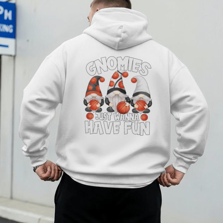 Basketball Gnomies Have Fun For Baseball Dad And Coach Premium Men's Hoodie Back Print