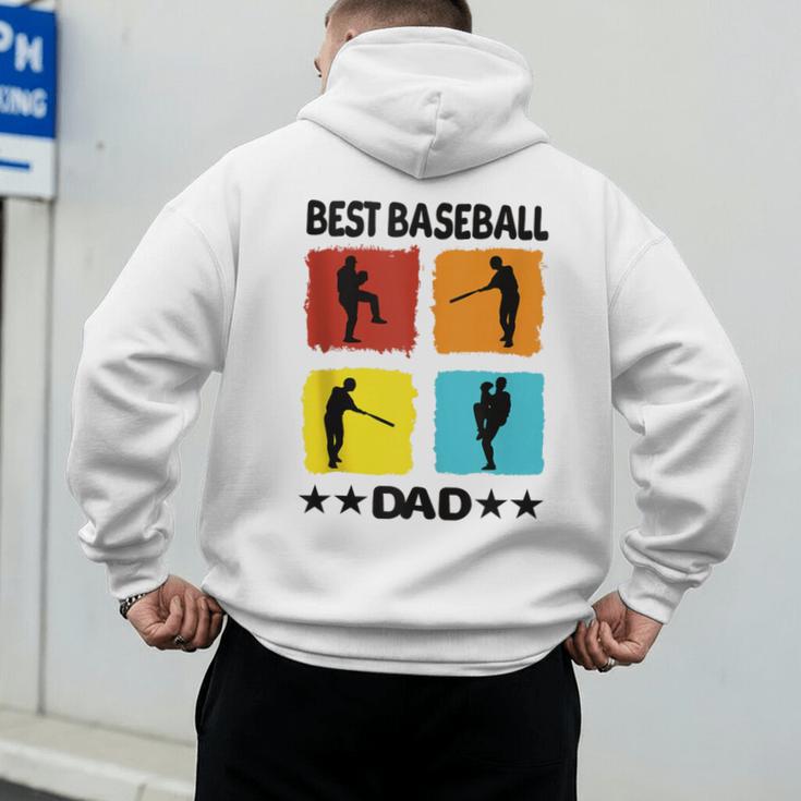 Best Baseball Dad Baseball Baseball Player Dad Saying Men's Hoodie Back Print