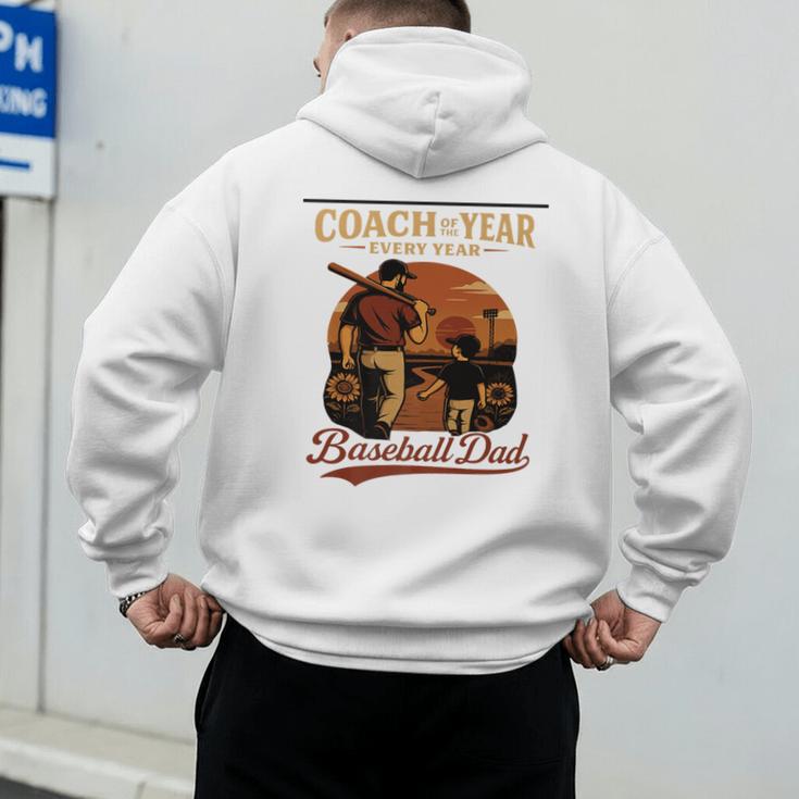Coach Of The Year – Baseball Dad Every Year Premium Men's Hoodie Back Print