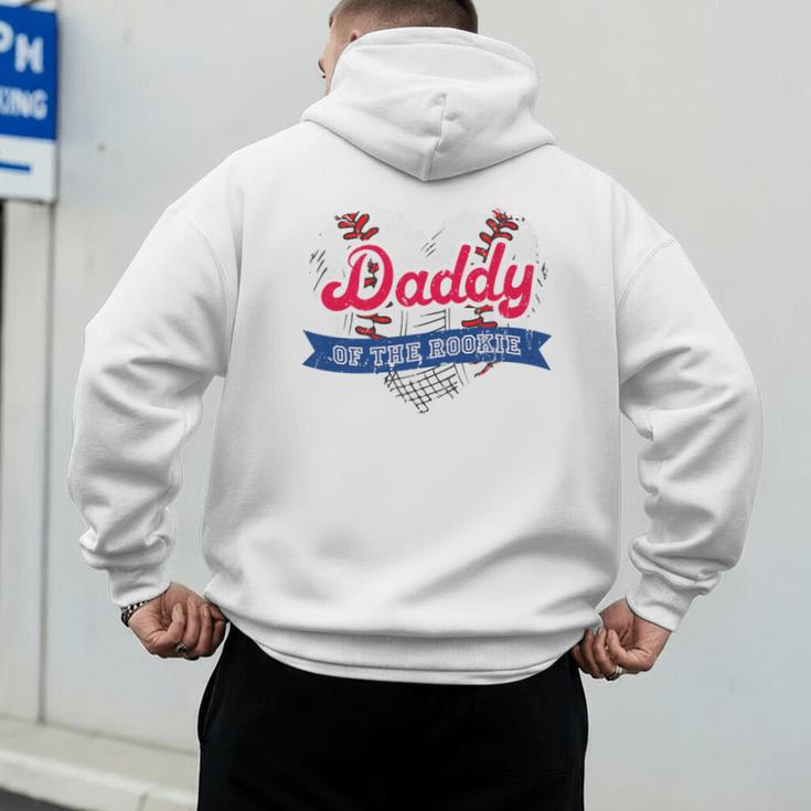 Daddy Of The Rookie Baseball Dad Retro Love Heart Birthday Premium Men's Hoodie Back Print Daddy Of The Rookie Baseball Dad Retro Love Heart Birthday Premium Men's Hoodie Back Print