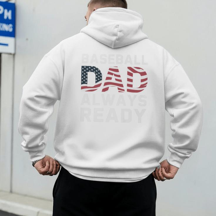 Homerun Baseball Dad Baseball Lovers Father Fathers Day Premium Men's Hoodie Back Print
