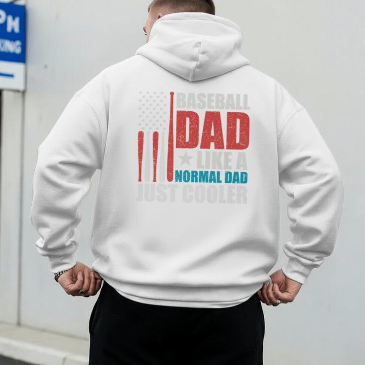 Patriotic Baseball Dad Father's Day American Flag Premium Men's Hoodie Back Print Patriotic Baseball Dad Father's Day American Flag Premium Men's Hoodie Back Print