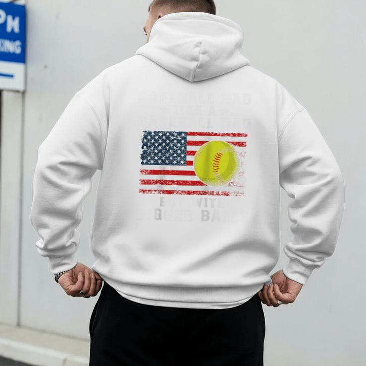 Patriotic Softball Dad Like A Baseball Dad Raglan Baseball Tee Men's Hoodie Back Print Patriotic Softball Dad Like A Baseball Dad Raglan Baseball Tee Men's Hoodie Back Print