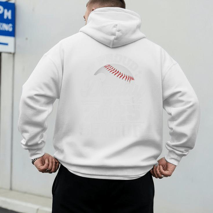 Proud Daddy Of A 2025 Senior Baseball Dad Papa Grad 2025 Premium Men's Hoodie Back Print