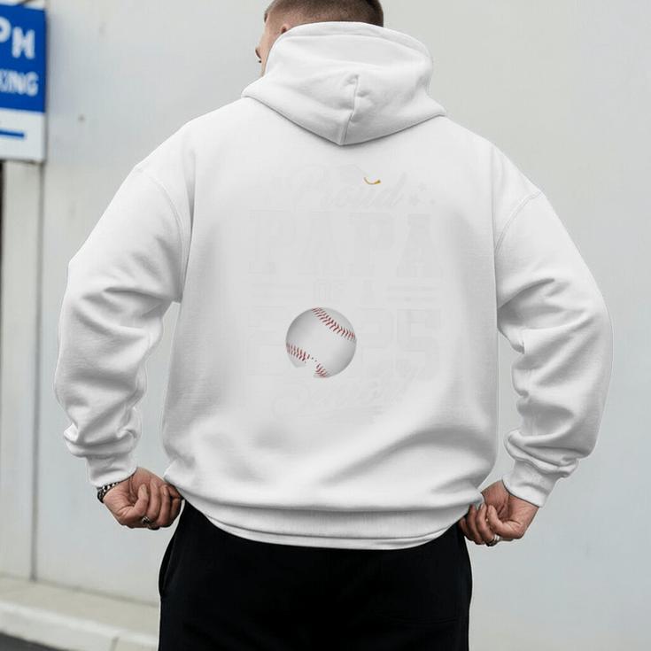Proud Papa Of A 2025 Senior Graduate Baseball Dad Premium Men's Hoodie Back Print