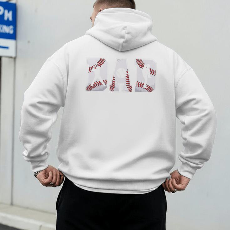 Retro Baseball Dad Daddy Father Happy Fathers Day Men Guys Premium Men's Hoodie Back Print