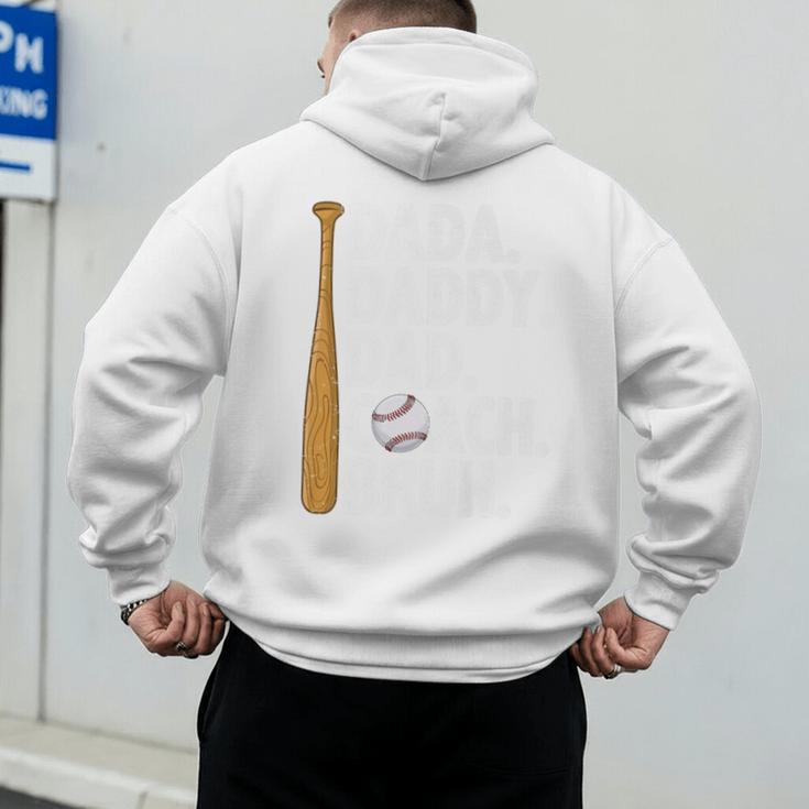 Retro Dada Daddy Dad Coach Bruh Baseball Dad Fathers Day Men Premium Men's Hoodie Back Print Retro Dada Daddy Dad Coach Bruh Baseball Dad Fathers Day Men Premium Men's Hoodie Back Print