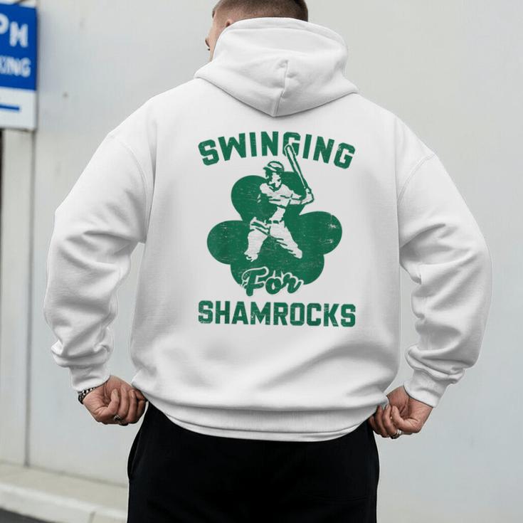Shamrock Baseball Dad St Patricks Irish Ireland St Paddys Men's Hoodie Back Print