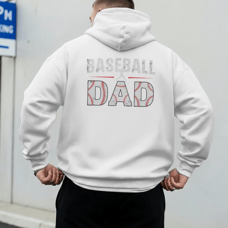Softball Ball Dad Baseball Dad Parent Fathers Day Baseball Premium Men's Hoodie Back Print