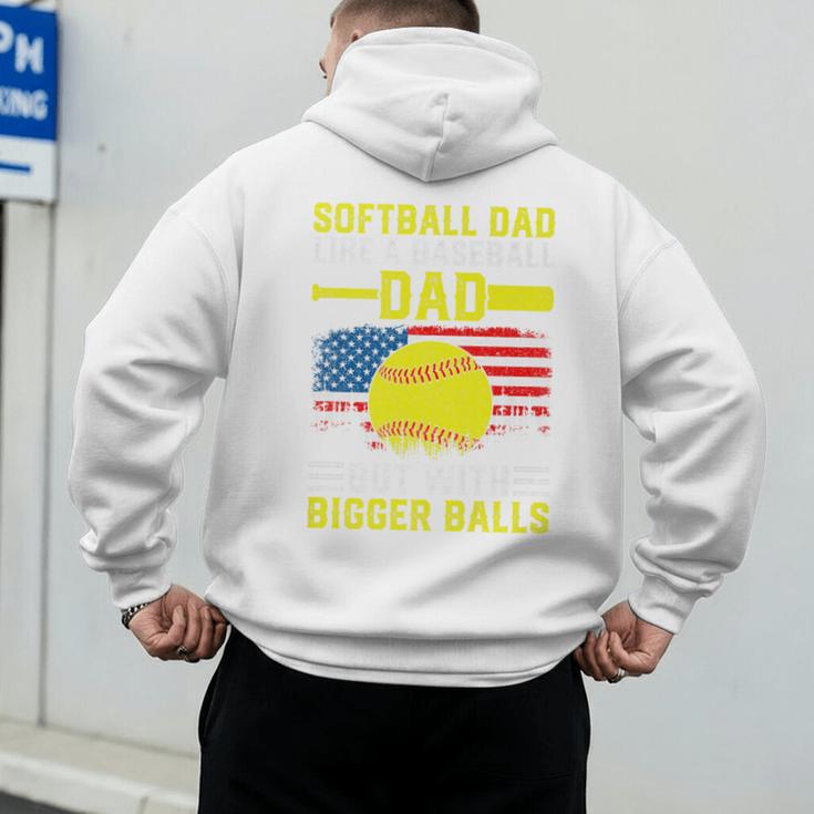 Softball Dad Like A Baseball Dad But Bigger Balls Back Premium Men's Hoodie Back Print Softball Dad Like A Baseball Dad But Bigger Balls Back Premium Men's Hoodie Back Print