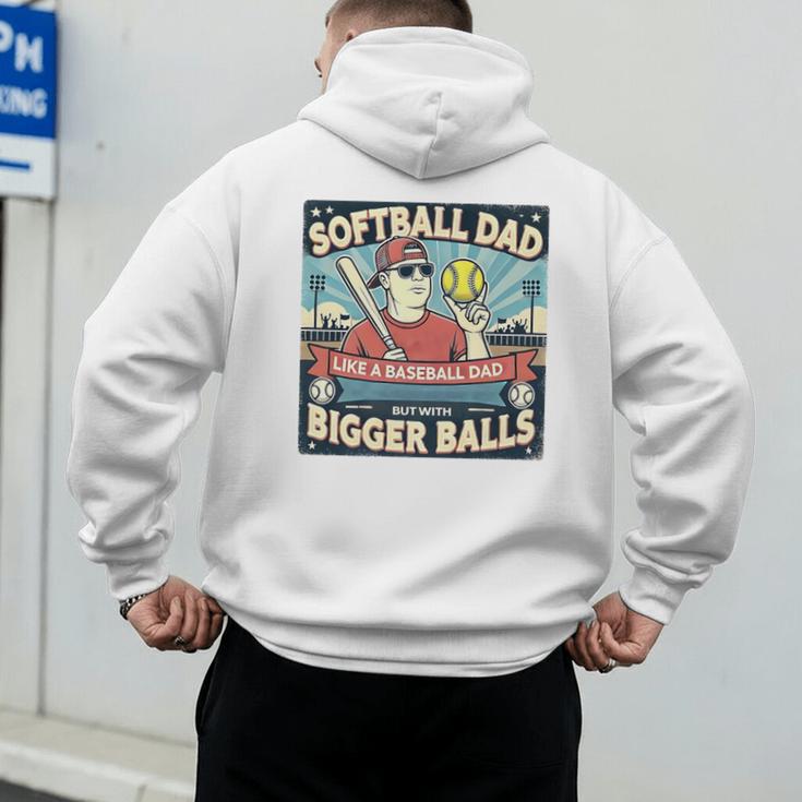 Softball Dad Like a Baseball Dad Gift Men Premium Men's Hoodie Back Print Softball Dad Like a Baseball Dad Gift Men Premium Men's Hoodie Back Print