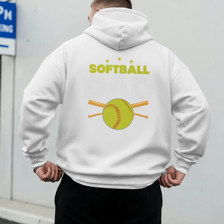 Softball Dad Just Like A Baseball Dad Player Premium Men's Hoodie Back Print Softball Dad Just Like A Baseball Dad Player Premium Men's Hoodie Back Print