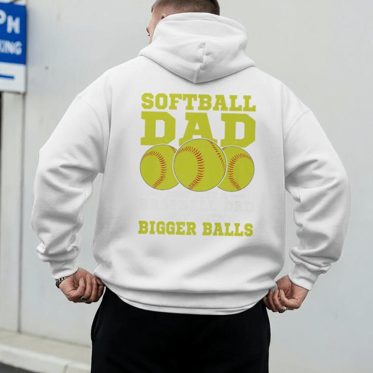 Softball Dad Just Like A Baseball Dad Team Premium Men's Hoodie Back Print Softball Dad Just Like A Baseball Dad Team Premium Men's Hoodie Back Print