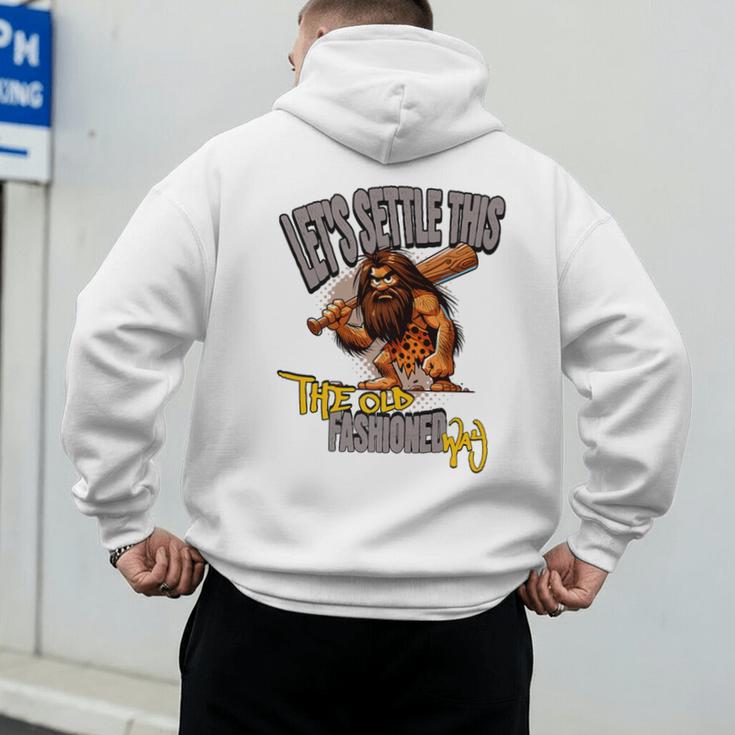 Stoneage Caveman Neolithic History Baseball Dad Father Premium Men's Hoodie Back Print Stoneage Caveman Neolithic History Baseball Dad Father Premium Men's Hoodie Back Print