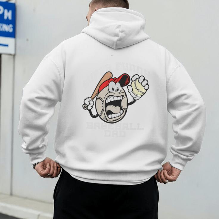 Super Baseball Dad Premium Men's Hoodie Back Print