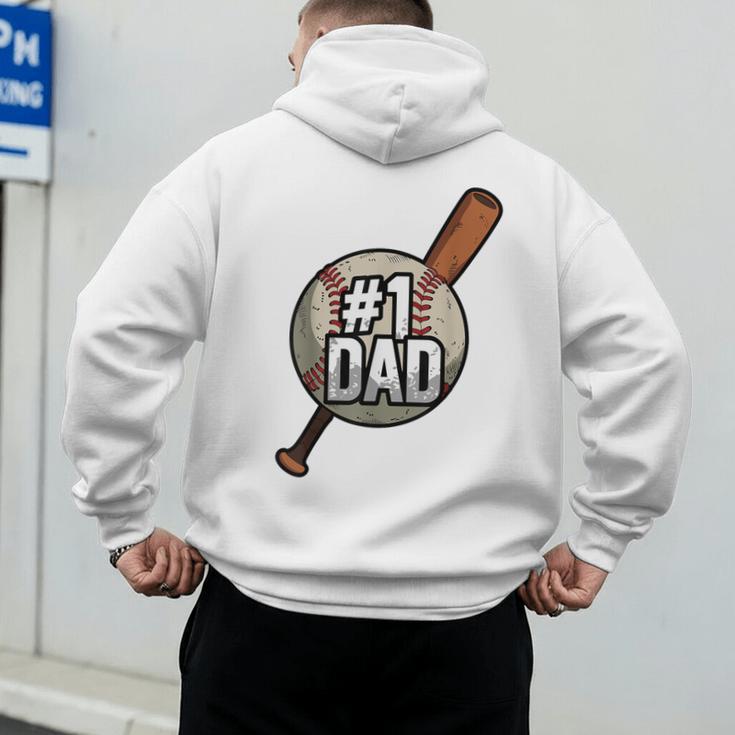 Vintage 1 Baseball Dad Daddy Father's Day Son And Daughter Men's Hoodie Back Print Vintage 1 Baseball Dad Daddy Father's Day Son And Daughter Men's Hoodie Back Print
