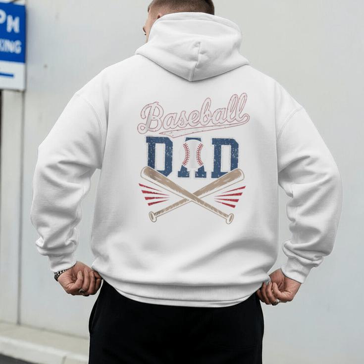 Vintage Baseball Dad Humor Father's Day Sport Lovers Men's Hoodie Back Print