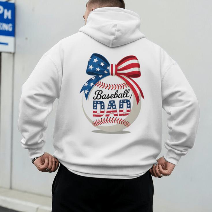 Vintage Baseball Dad Patriotic USA Flag 4th Of July Fathers Premium Men's Hoodie Back Print Vintage Baseball Dad Patriotic USA Flag 4th Of July Fathers Premium Men's Hoodie Back Print