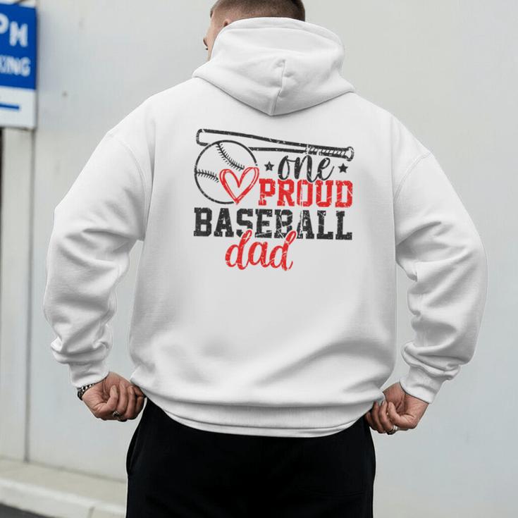 Vintage One Proud Baseball Dad Sporty Humor Men's Hoodie Back Print