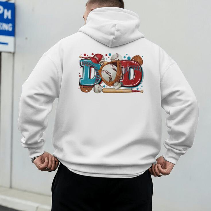 Women's Baseball Dad Father's Day Softball Baseball Player Coach Men Men's Hoodie Back Print