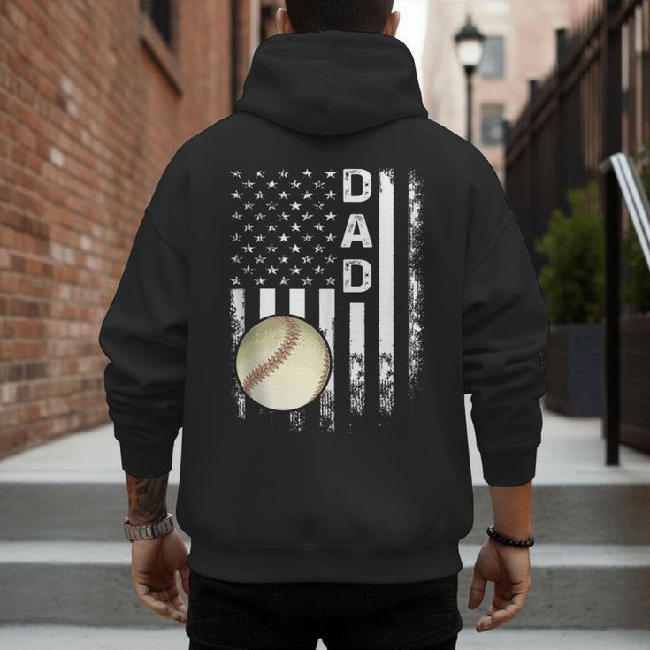 Baseball Dad America Flag Vintage Christmas Xmas Men's Hoodie Back Print Baseball Dad America Flag Vintage Christmas Xmas Men's Hoodie Back Print