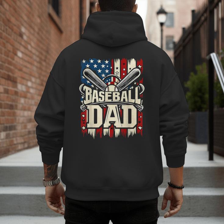 Baseball Dad American USA Flag Dada Men Baseball Fathers Day Men's Hoodie Back Print Baseball Dad American USA Flag Dada Men Baseball Fathers Day Men's Hoodie Back Print