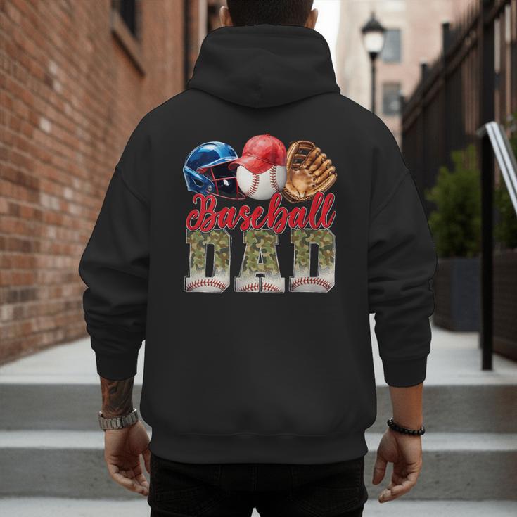 Baseball Dad Camo Father's Day Baseball Stuff Men Men's Hoodie Back Print
