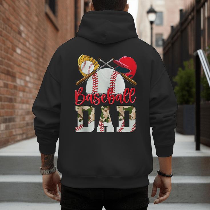 Baseball Dad Camo Husband Fathers Day Player Coach Dad Son Men's Hoodie Back Print Baseball Dad Camo Husband Fathers Day Player Coach Dad Son Men's Hoodie Back Print