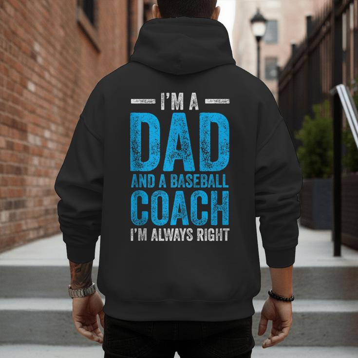 Baseball Dad Coach Father's Day Men's Hoodie Back Print Baseball Dad Coach Father's Day Men's Hoodie Back Print