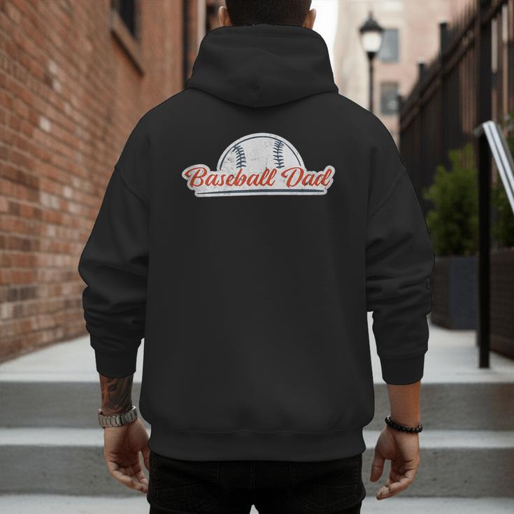 Baseball Dad Cool Simple Vintage Look Sports Graphic Men's Hoodie Back Print