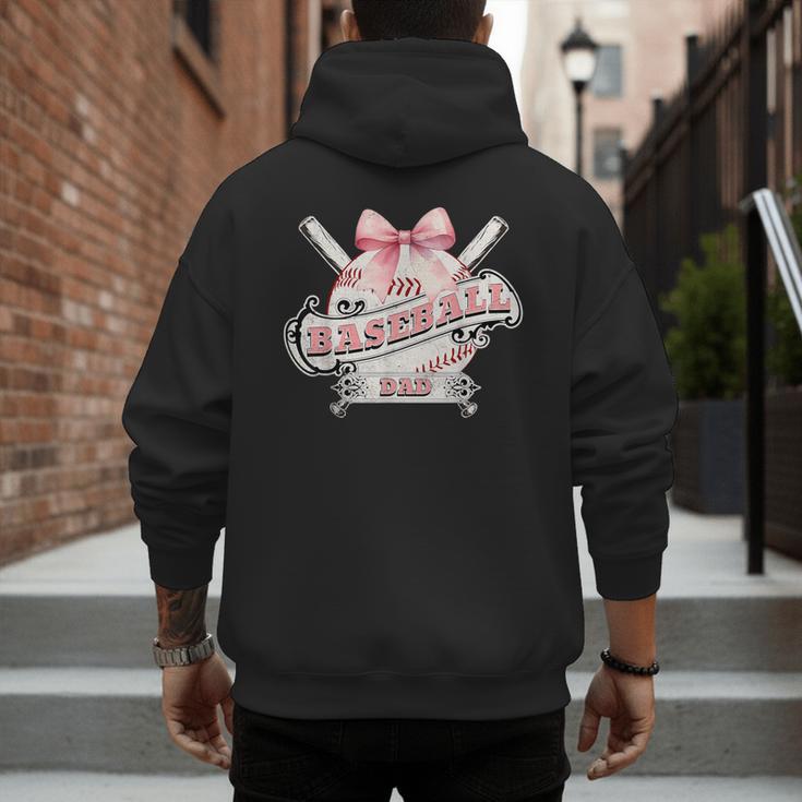 Baseball Dad With Coquette Cute Bow Sport Season Men's Hoodie Back Print Baseball Dad With Coquette Cute Bow Sport Season Men's Hoodie Back Print