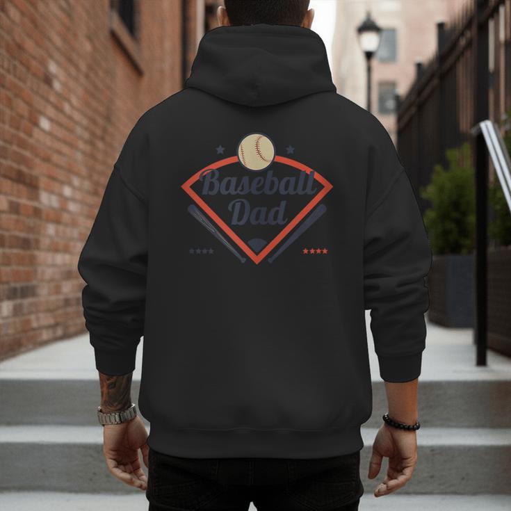 Baseball Dad Diamond Game Day Men's Hoodie Back Print Baseball Dad Diamond Game Day Men's Hoodie Back Print