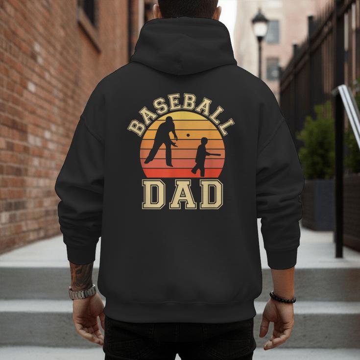 Baseball Dad Father Son Proud Daddy Papa Grandpa Sports Men's Hoodie Back Print