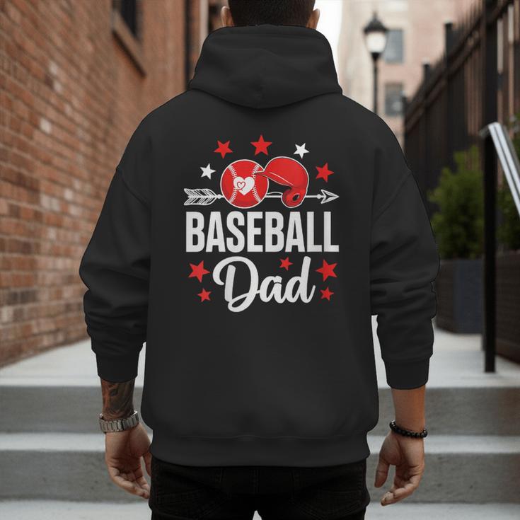 Baseball Dad Baseball Father's Day Baseball Player Men Men's Hoodie Back Print